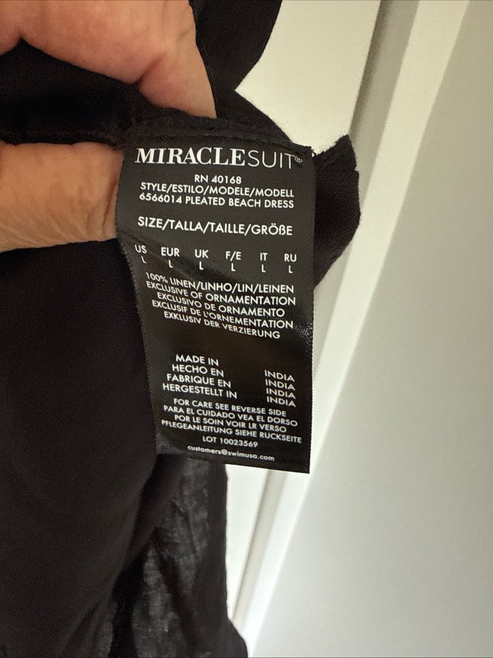 Black Lightweight Button-Front Linen Dress - Picture 4 of 5
